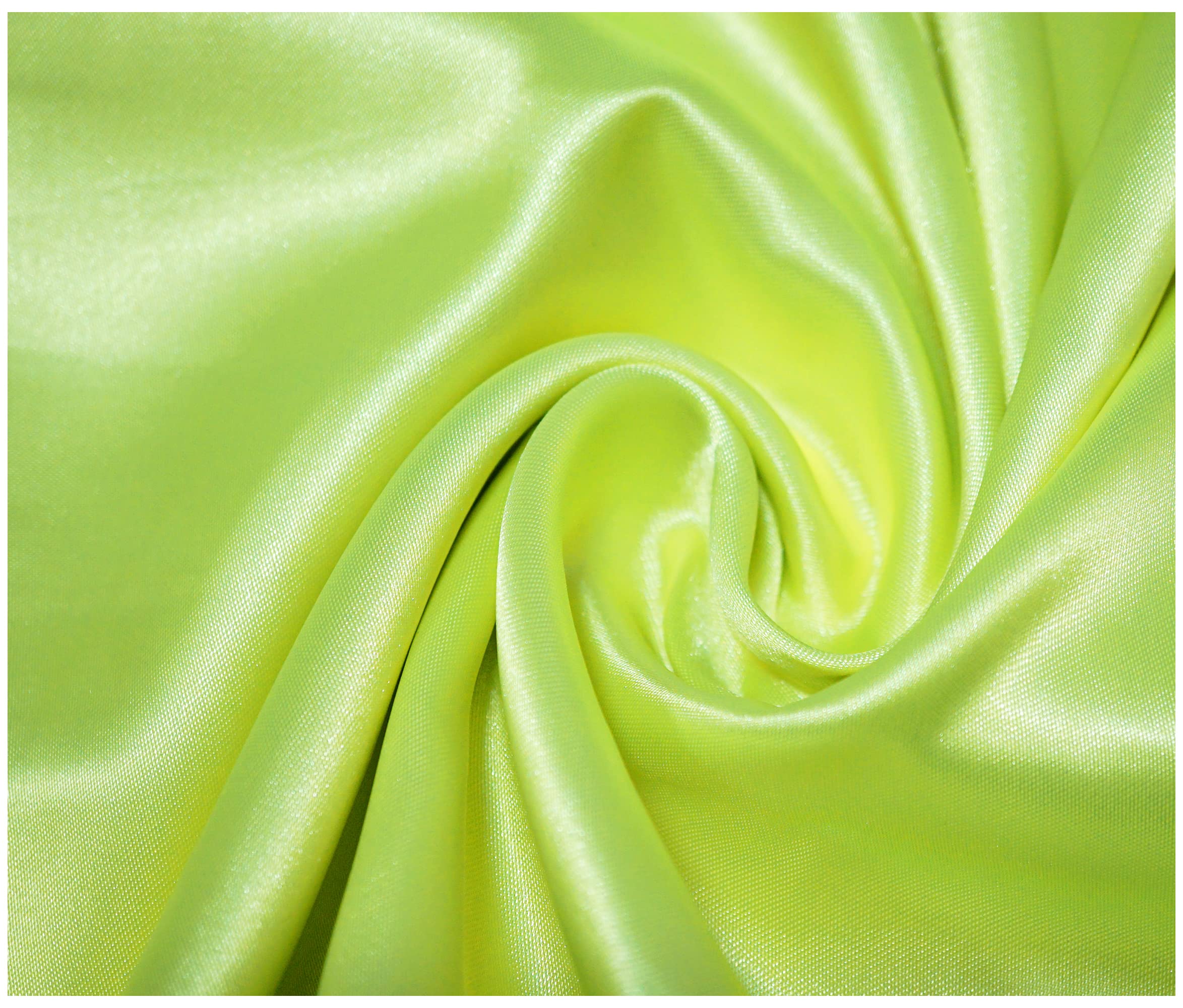 Thefabrictrade Flo Yellow Silky Satin Polyester Fabric For Dressmaking Wedding Crafts Quilting Sewing 150Cm Wide (500 X 150Cm / 197" X 60", )
