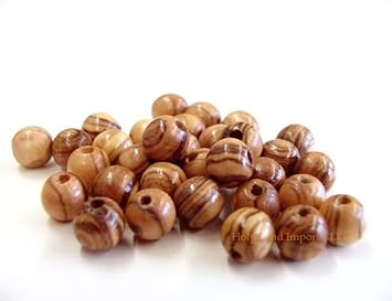 8mm  120 Beads Olive Wood Round Beads Polished Rosary Jewelry Holy land Bethlehem Jerusalem