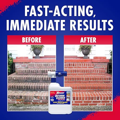Miniatura 8 de 30 Seconds Limpiador de exteriores Limpia las manchas de musgo y algas de la casa, revestimiento de vinilo, terraza, patio, valla, 3 botellas