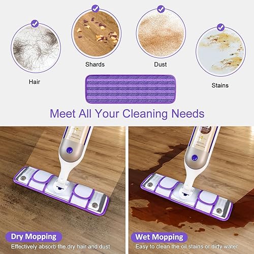 Miniatura 8 de Almohadillas reutilizables para mopa Swiffer PowerMop, almohadillas de repuesto para mopa Swiffer Power Mop Spray Mop Pad para limpieza de suelos de