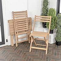 Vista 5 de JONATHAN Y DNG2003A-3SET Nerja - Juego de 3 piezas de madera de acacia plegable para exteriores, moderno, tradicional, de mediados de siglo