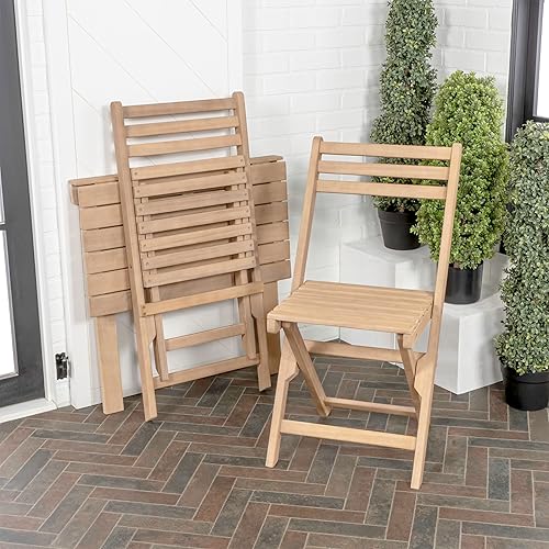 Miniatura 5 de JONATHAN Y DNG2003A-3SET Nerja - Juego de 3 piezas de madera de acacia plegable para exteriores, moderno, tradicional, de mediados de siglo,