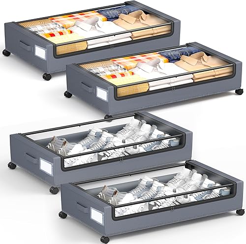 Miniatura 9 de Almacenamiento debajo de la cama, almacenamiento debajo de la cama con ruedas, almacenamiento debajo de la cama para ropa, mantas, zapatos...