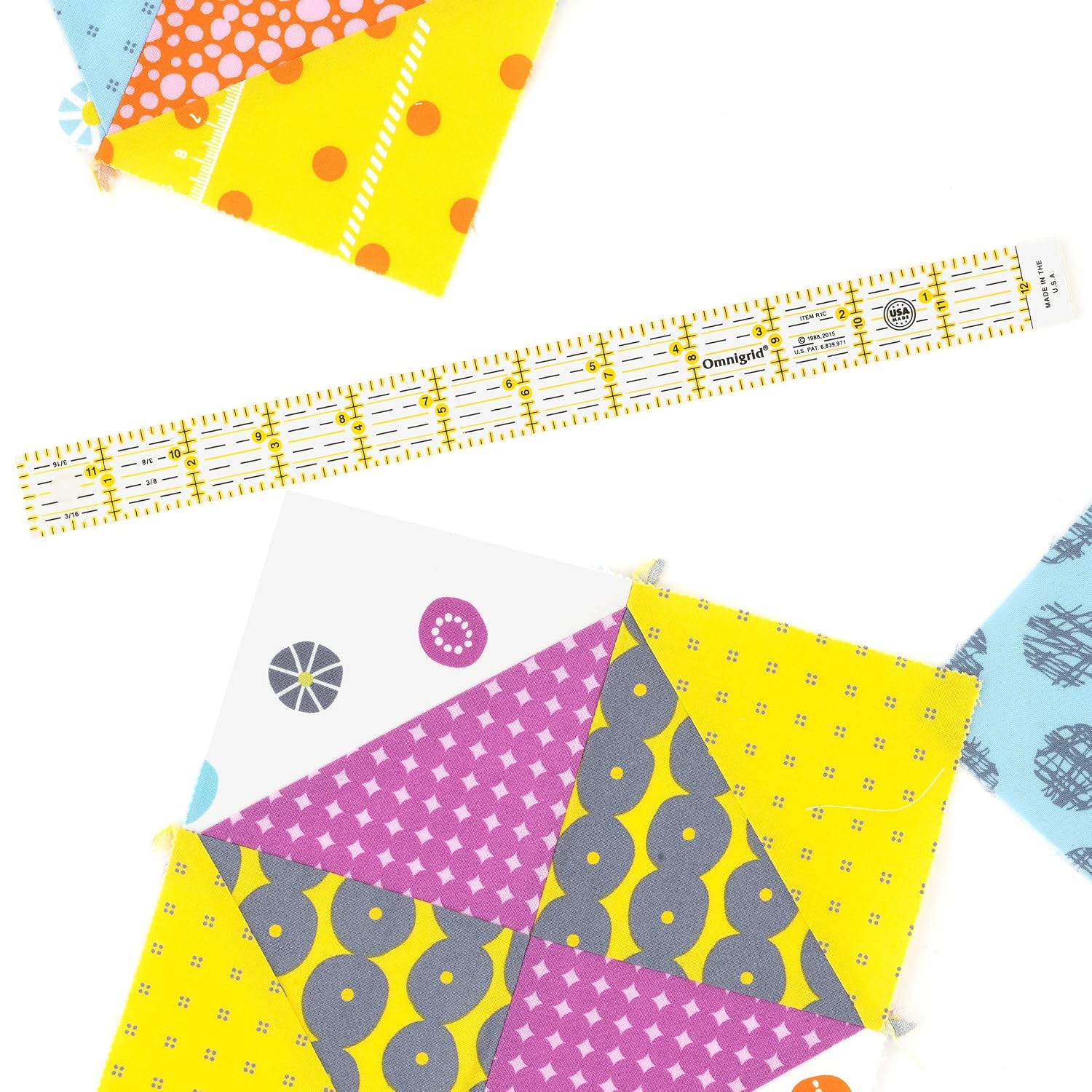 Omnigrid 1 x 12-Inch Ruler, Clear Quilting and Sewing Ruler
