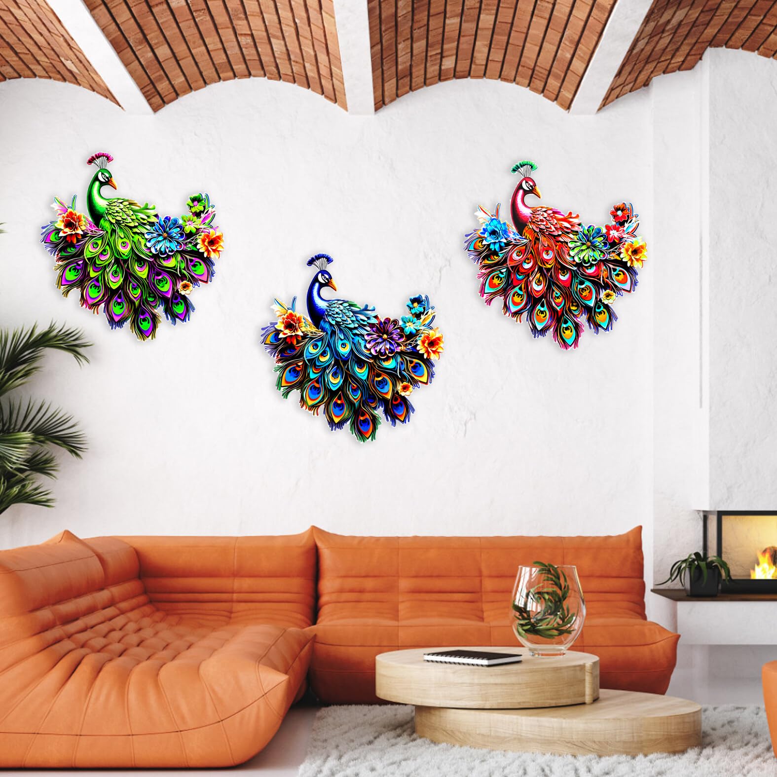 Modern Art interior Peacock｜Iron｜海外購入可 Metal Peacock Wall Decor Tropical Iron Peacocks Wall Decor Peacock