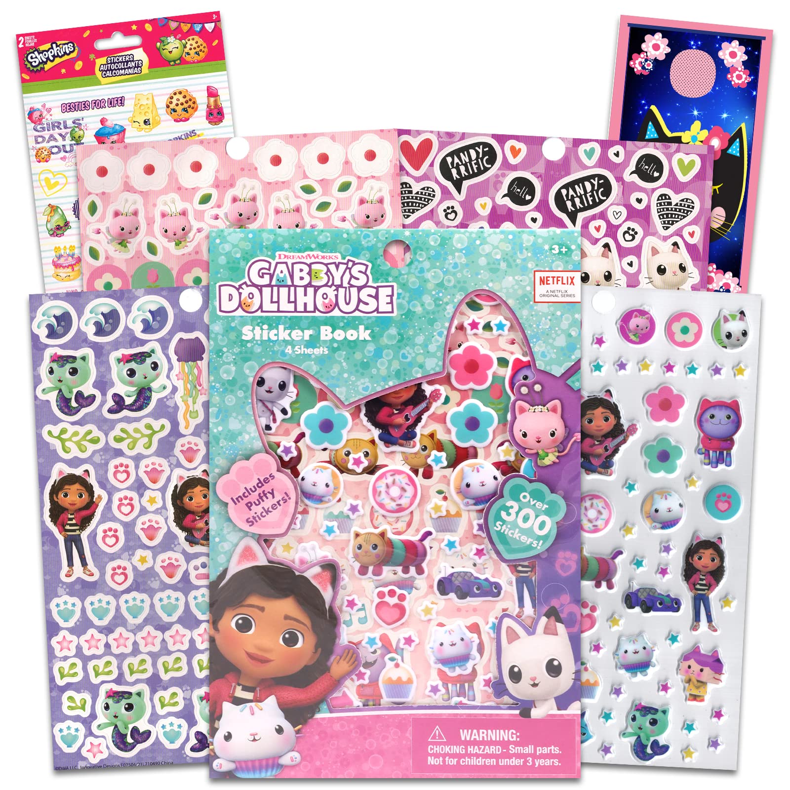 Gabby's Dollhouse Sticker Book for Girls Bundle with 300+ Gabby's Dollhouse Puffy Craft