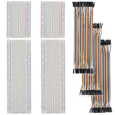 Sunxeke Kit di 560 cavi per breadboard e ponticello per circuiti stampati, assortimento di 14 diverse lunghezze con pinzette, breadboard e scatola di plastica