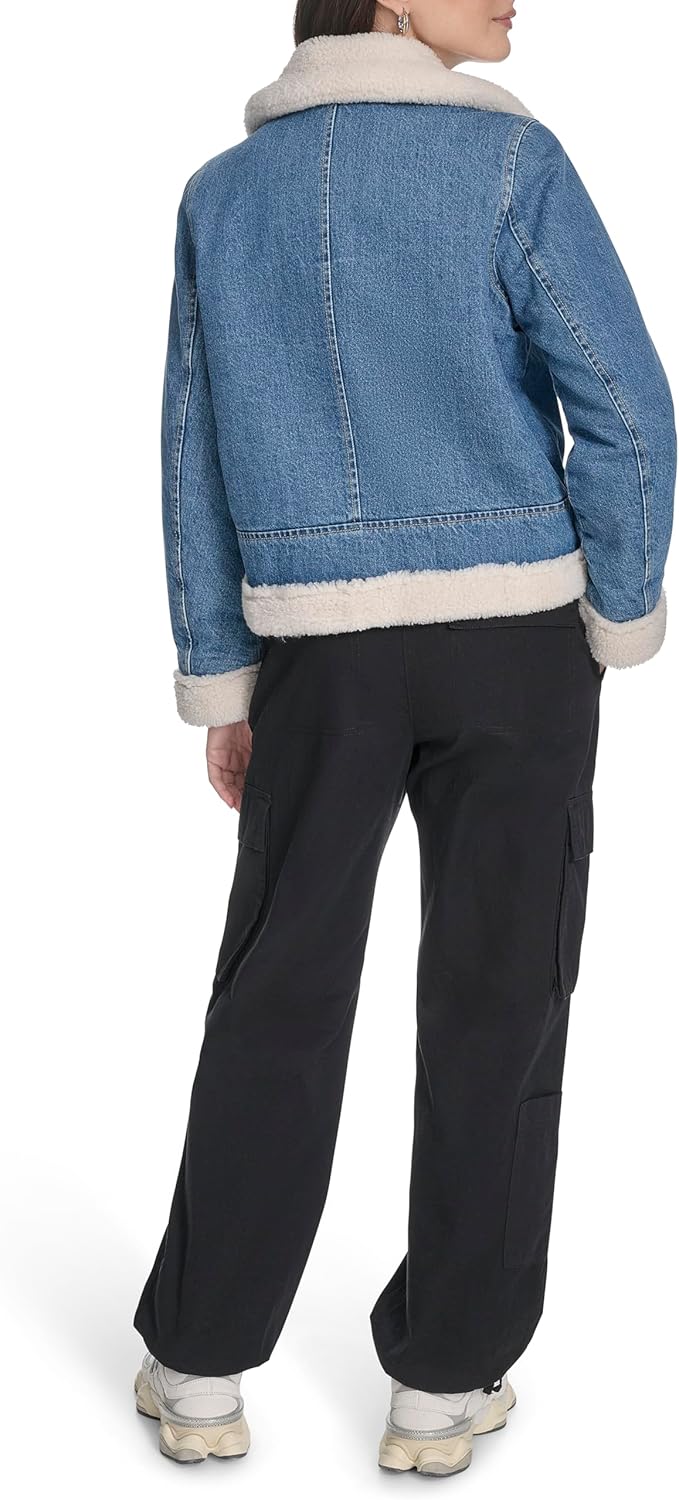 Levi's Women's Denim Moto With Sherpa Lining - Image 4