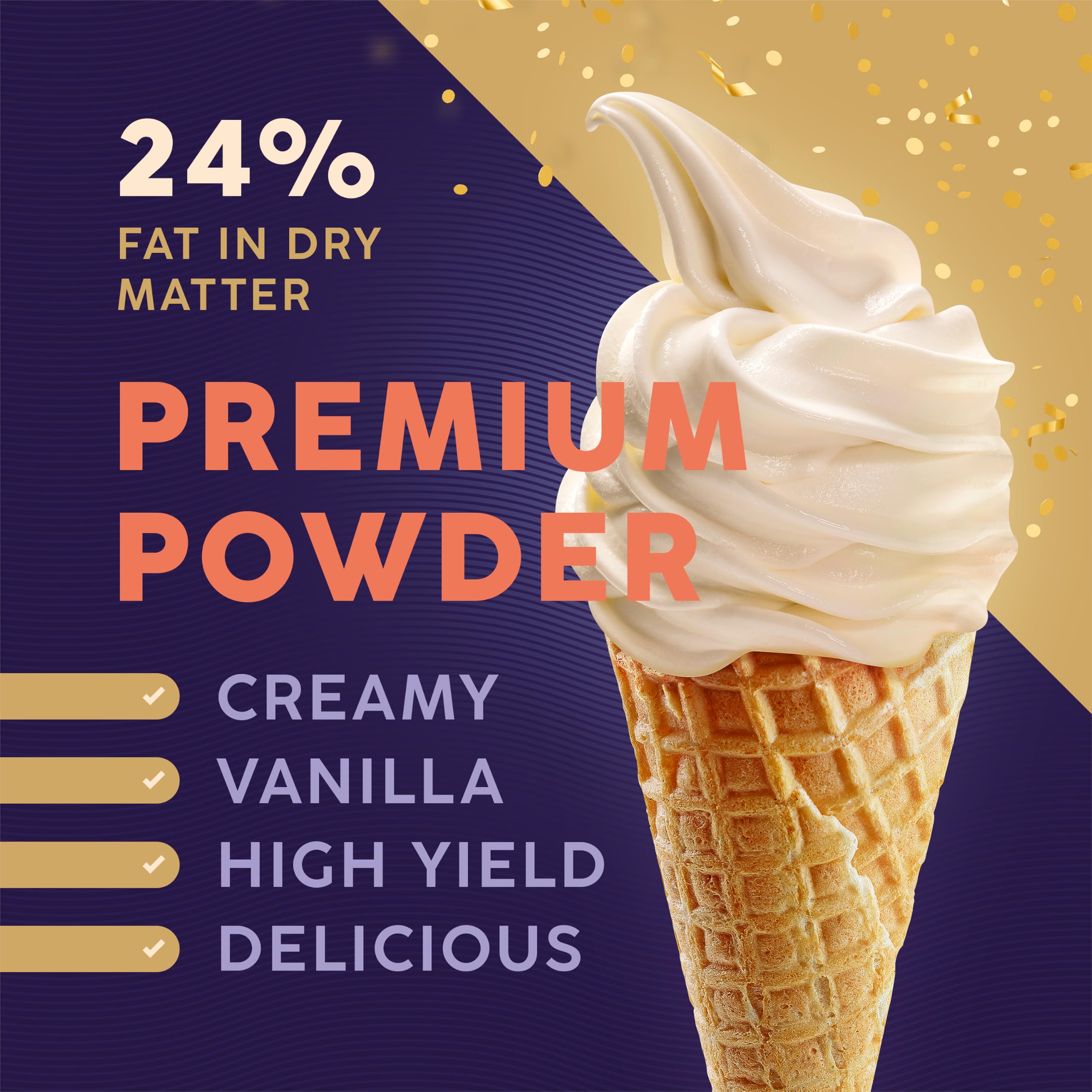 Bounce24 Preparado Helado Soft Vainilla 2 kg Máquina 100 Bolas | Con leche entera en polvo, solo agua, cremoso, sin leche