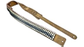 Funk Plus Bullet Guitar Strap Brass Shell Brown Leather Thrash Metal USA Made Bass Rock Strap