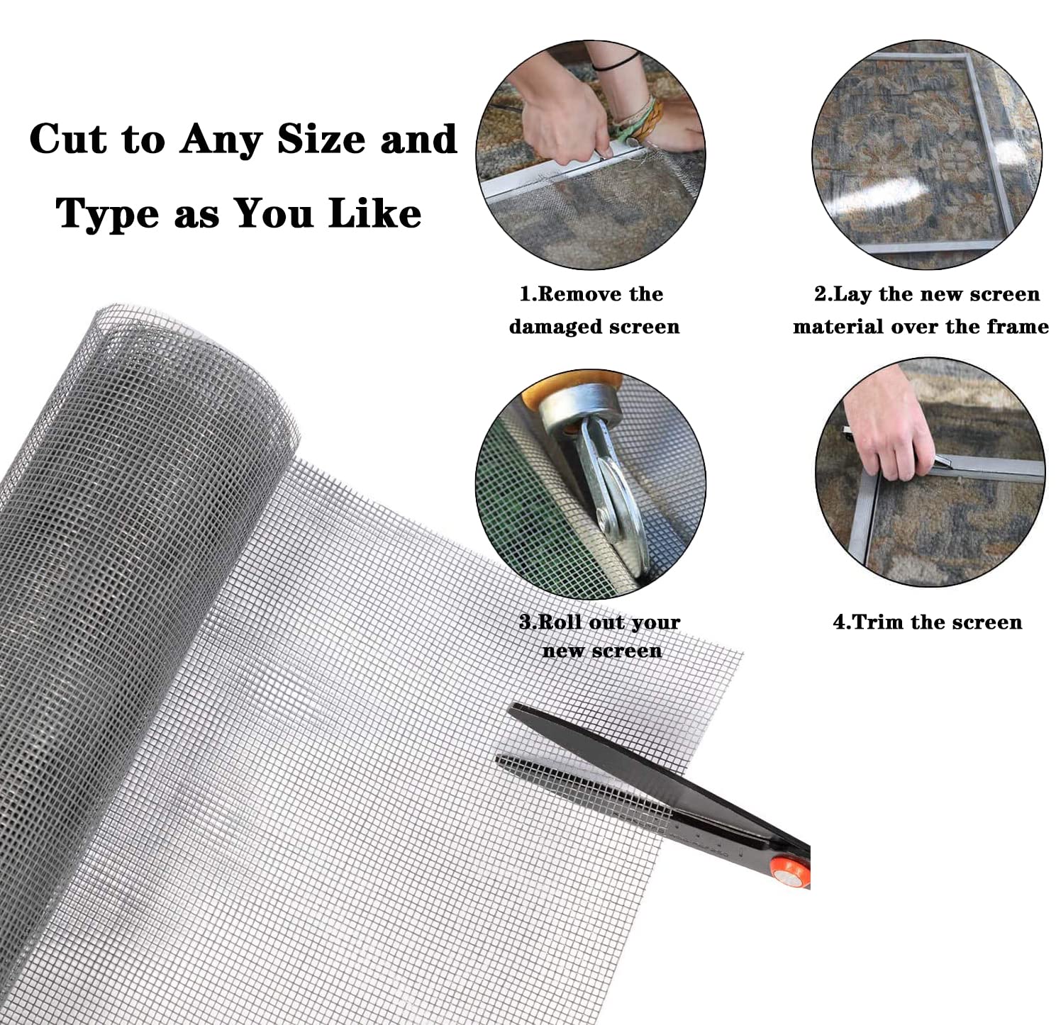 Rete Zanzariera In Fibra Di Vetro 120x250 Cm - Tagliabile Per Finestre E Porte | Resistente Ai Raggi UV - Foto 4