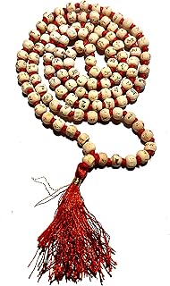 Authentic Hare Rama Hare Krishna Tulsi Mala 108 Beads - Genuine Tulsi (Basil) Seeds Religious Ornament Rosary Japa Mala Necklace - Imported from India