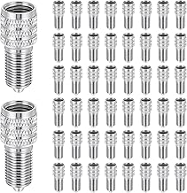50 Pcs Double Seal Valve Stem Caps, Inflate Valve Flow Through Tire Cap Metal Extension Stem Seals with Storage Box for High Pressure Truck, Car, RV, Bus Tire Valves, Double Protection