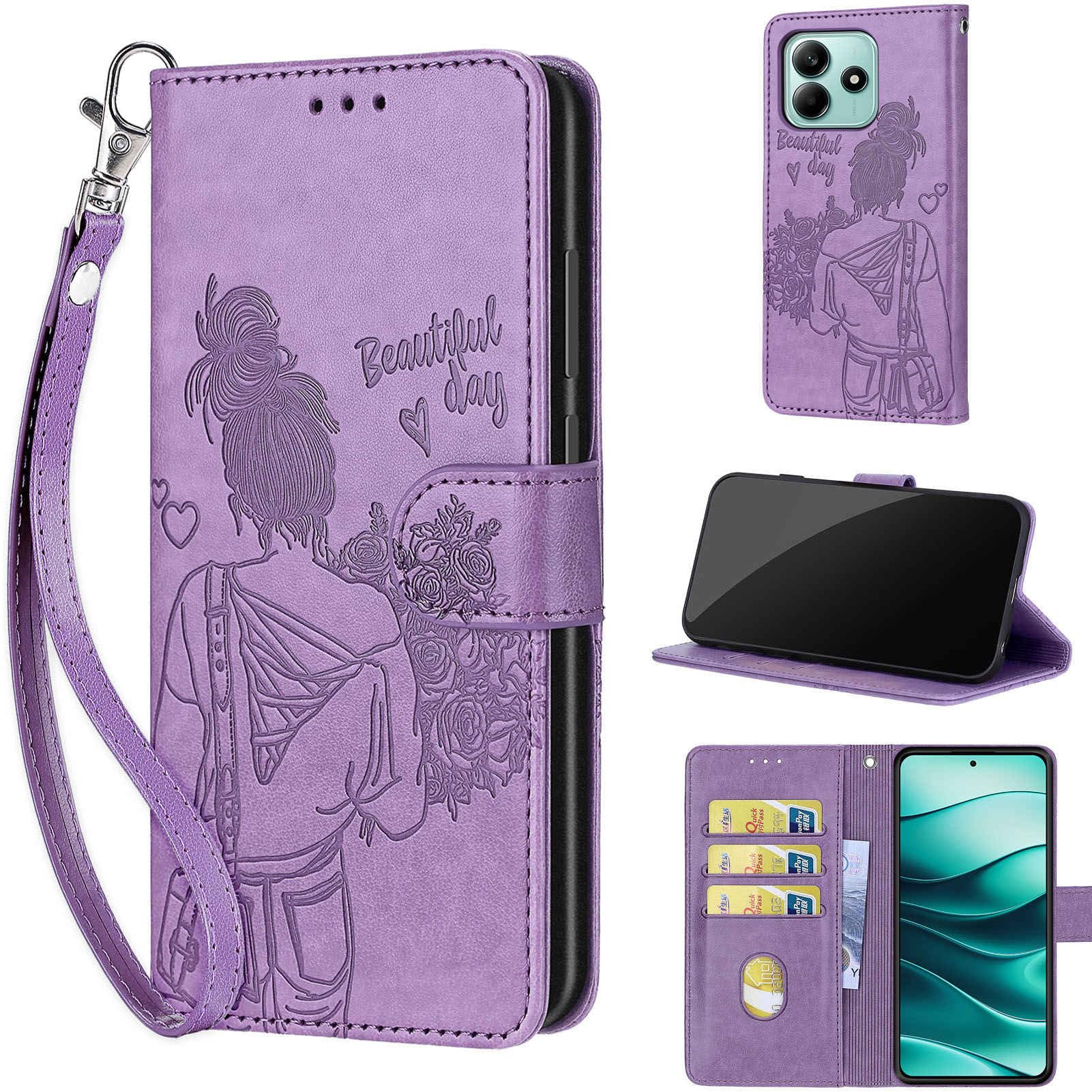 XINYEXIN Cover per Xiaomi Redmi Note 14 4G, Custodia Portafoglio in Pelle Cover Folio a Libro con Slot per Porta Carte Supporto Magnetica Flip Case - Verde
