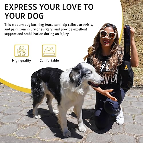 Miniatura 4 de AGON Rodillera para perros – Rodillera profesional para perros con estabilizador de bisagra ajustable – Rodillera de neopreno premium para soporte