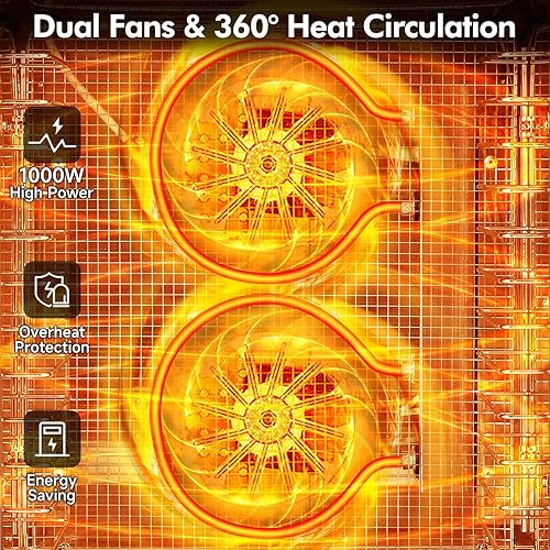 Miniatura 4 de SUCICENI Máquina deshidratadora de alimentos, 12 bandejas de acero inoxidable, deshidratador de carne de 1000 W para uso doméstico, temporizador de