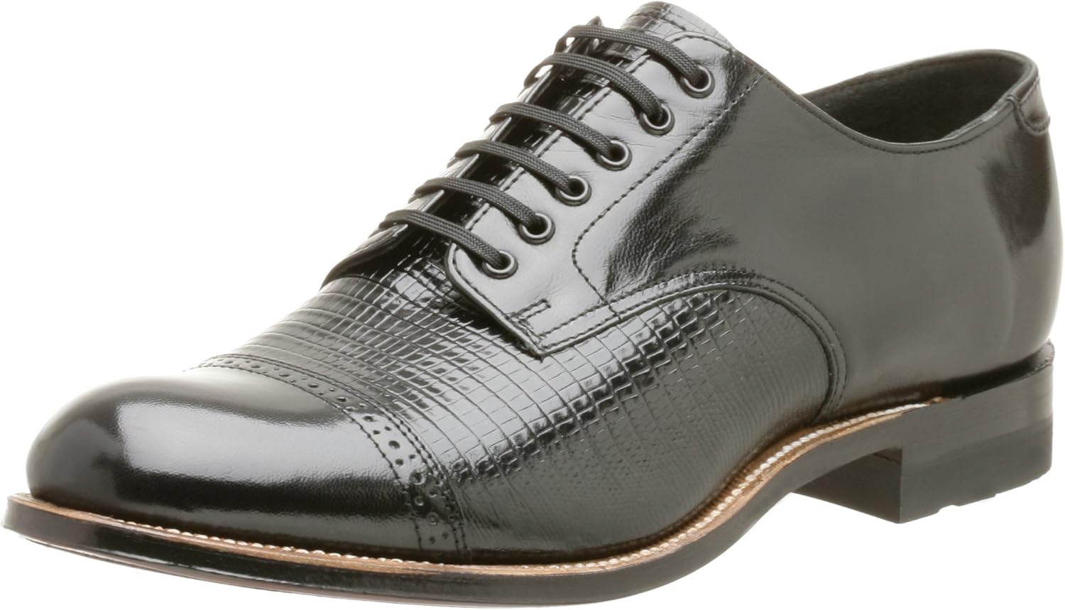 Stacy Adams Men's Madison Lizard Print Oxford,Black,10.5 M
