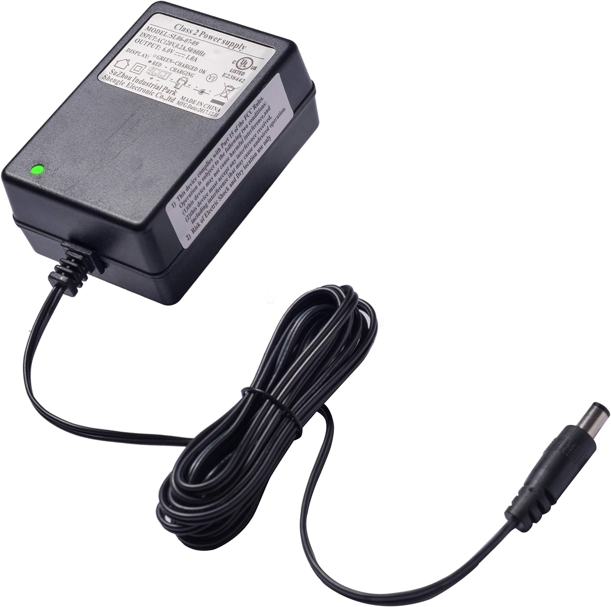 SHENGLE 6 Volt Battery Charger for Kids Powered Ride On Car, 6V Charger for Best Choice Product Kid Trax Toddler Quad ATV Hello Kitty SUV Electric Ride-Ons Battery Power