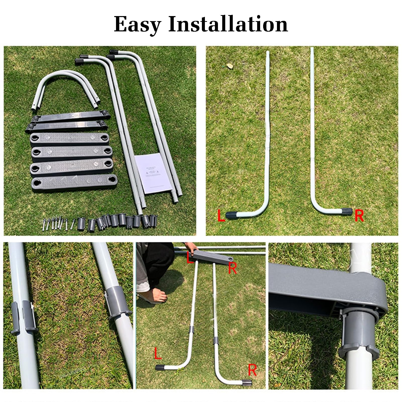 Échelle de Piscine avec Mains courantes pour Usage intérieur et extérieur, capacité de Charge 300 kg, Solution d'entrée et de Sortie Durable et Stable pour Les piscines Hors Sol