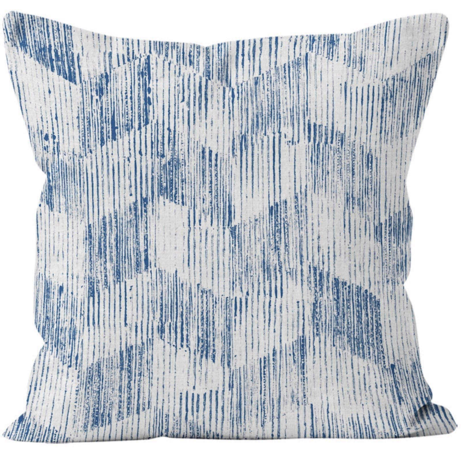 Cushion Covers 40cm x 40cm Blue White Pillowcase with Invisible Zipper,Decorative Throw Pillows Cover Thickened linen fabric sSfa Cushions Cover,for Home Décor, Bedroom & Sofa