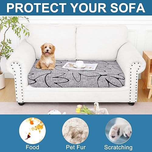 Miniatura 280 de Smiry Fundas de cojín de sofá con estampado, fundas de sofá elásticas y suaves para sofá, funda de sofá antideslizante lavable protector de muebles