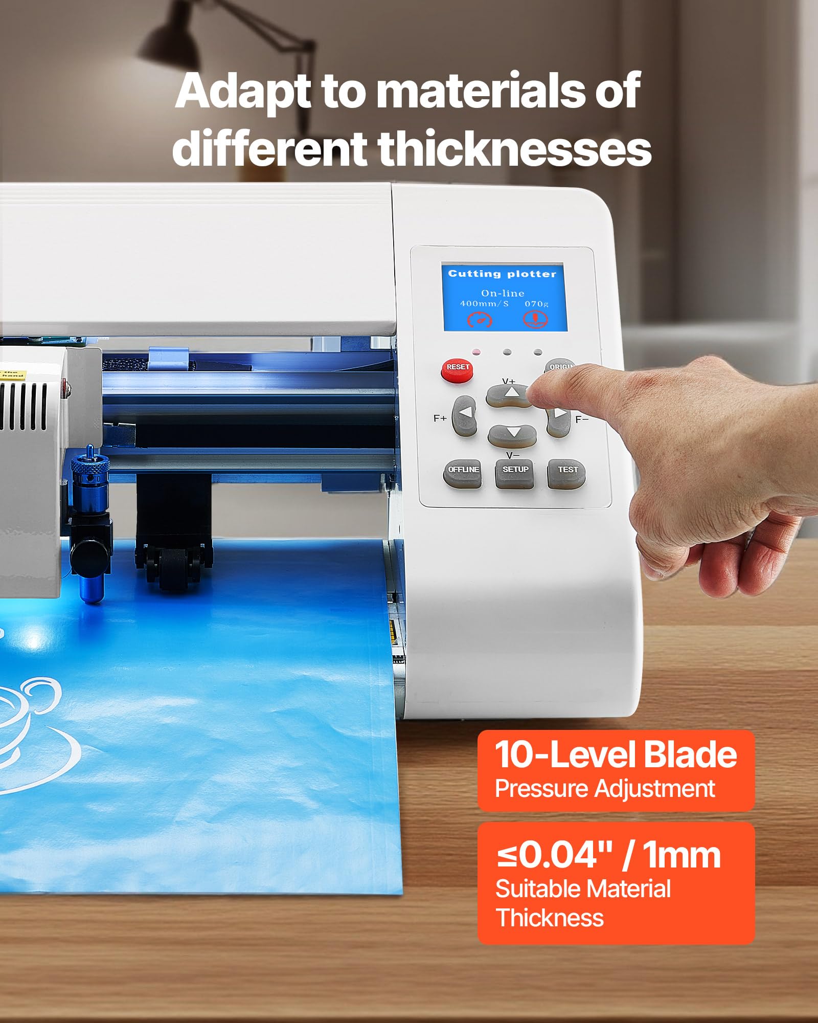 VEVOR Vinylschneider (33 cm Schnittgröße) mit automatischer Kantenerkennung & Designsoftware & Materialien, kompatibel mit SVG/EPS/PLT, für individuelle Bastelarbeiten Karten Aufkleber