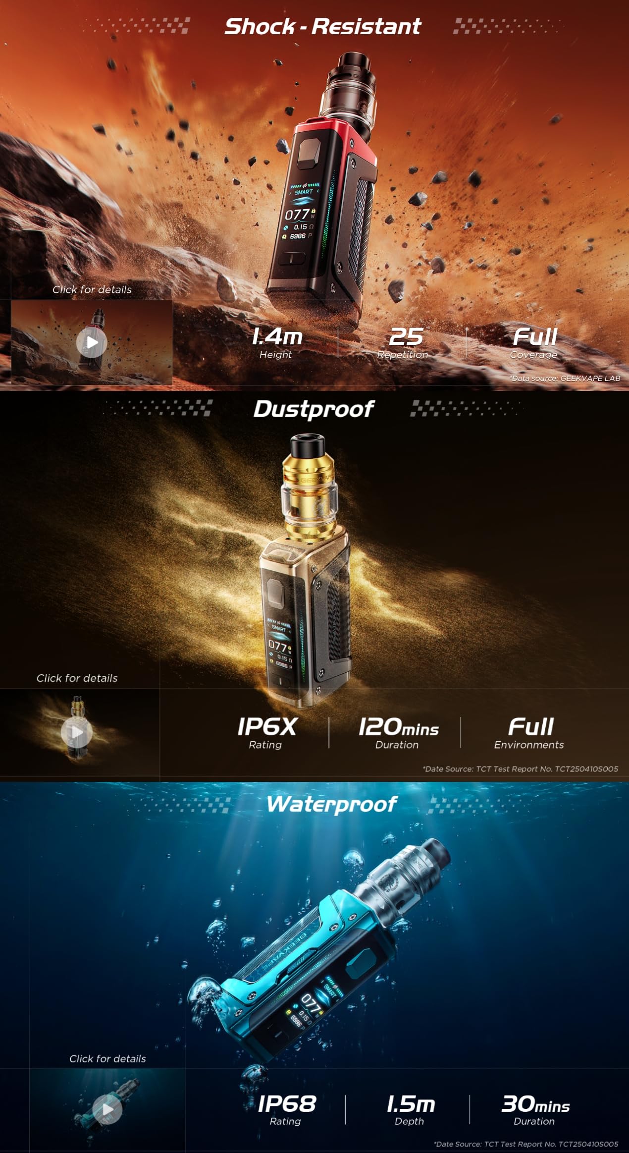 GEEKVAPE Aegis Legend 5 Kit 200W | Aegis Legend 5 Box Mod + 5.5ml Z Sub Ohm - Z0.15 XM + 0.4 XM Resistenza per GEEKVAPE