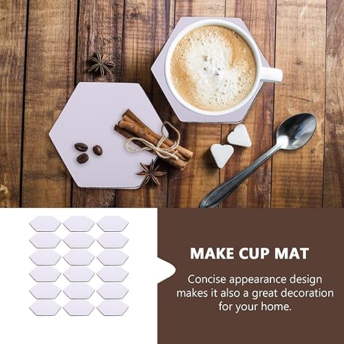 Miniatura 6 de Manteles individuales redondos, 30 unidades, posavasos en blanco para sublimación, alfombrilla de transferencia hexagonal, almohadilla de taza para