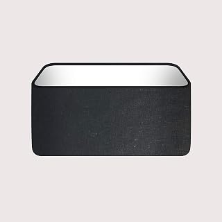 Black Textured 100% Linen Rounded Rectangle Lampshade