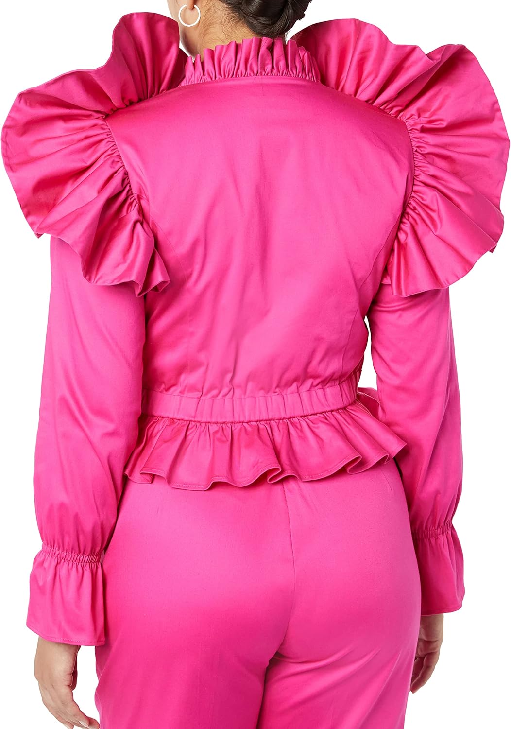 Making The Cut Womens Ruffle Long Sleeve Tie Front Jacket - Image 2