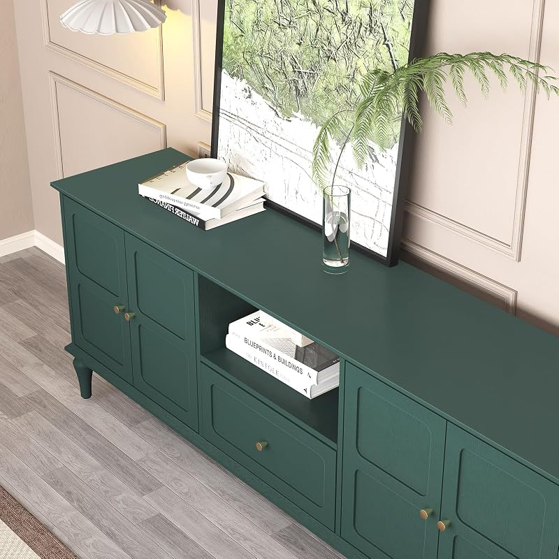 ARTPOWER 67" Mid-Century Modern TV Stand for TVs Up to 75 Inches, Green image 4