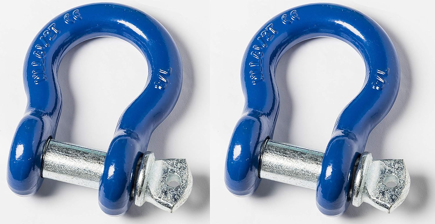 2 Pack Bow Shackle 7/8" inch ALFA Wheels D-Ring Rugged WLL Working Load Limit 6.5 Tons 18700 lbs-1" Screw Threaded Pin Heavy Duty Lifting Rigging Tow Hummer Recovery Anchor (Galvanized) : Industrial & Scientific