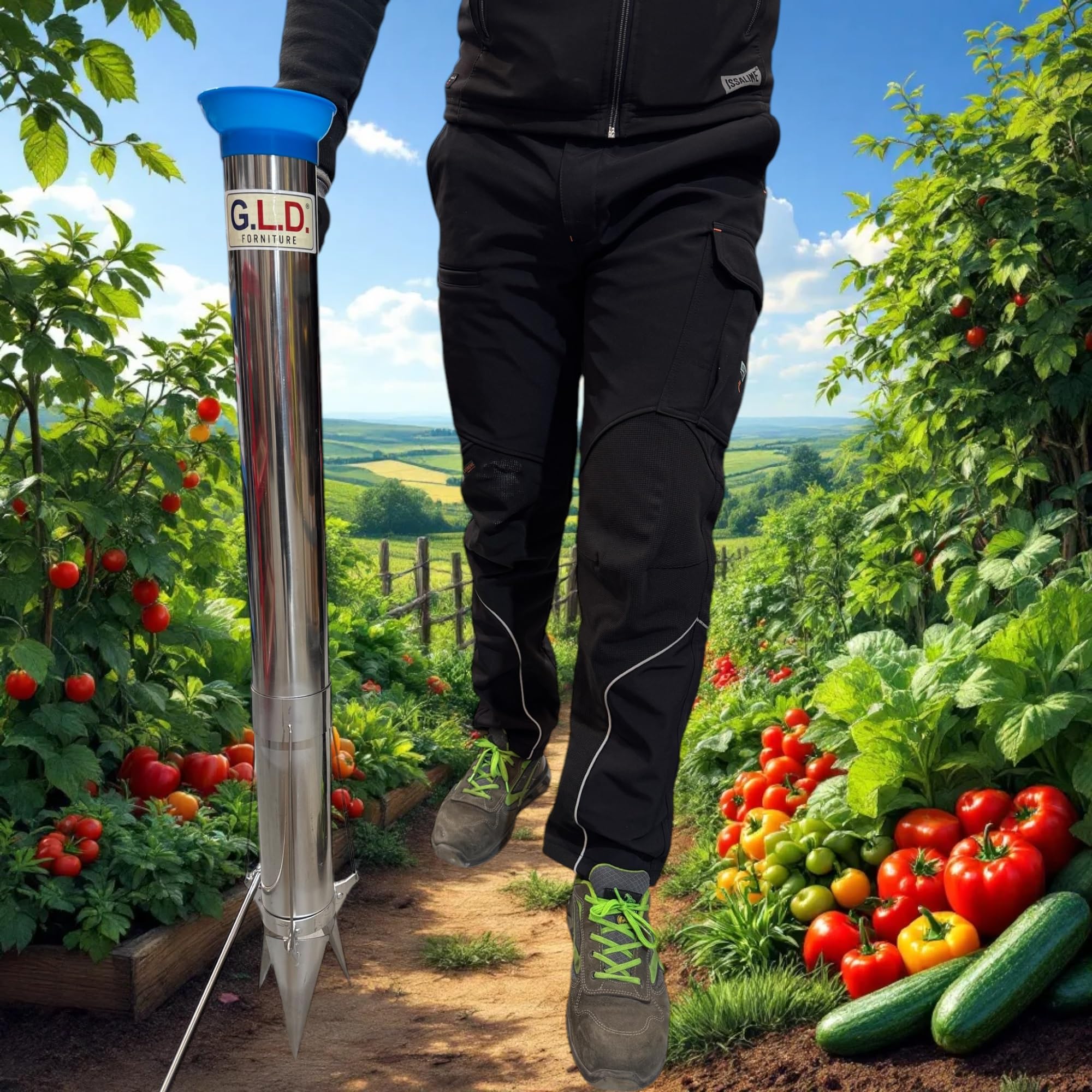 G.L.D. Forniture Trapiantatore piantatrice veloce 3 bocche per piantare piantine bulbi semi piante giardino orto originale piantatore tre bocche seminatrice piantabulbi
