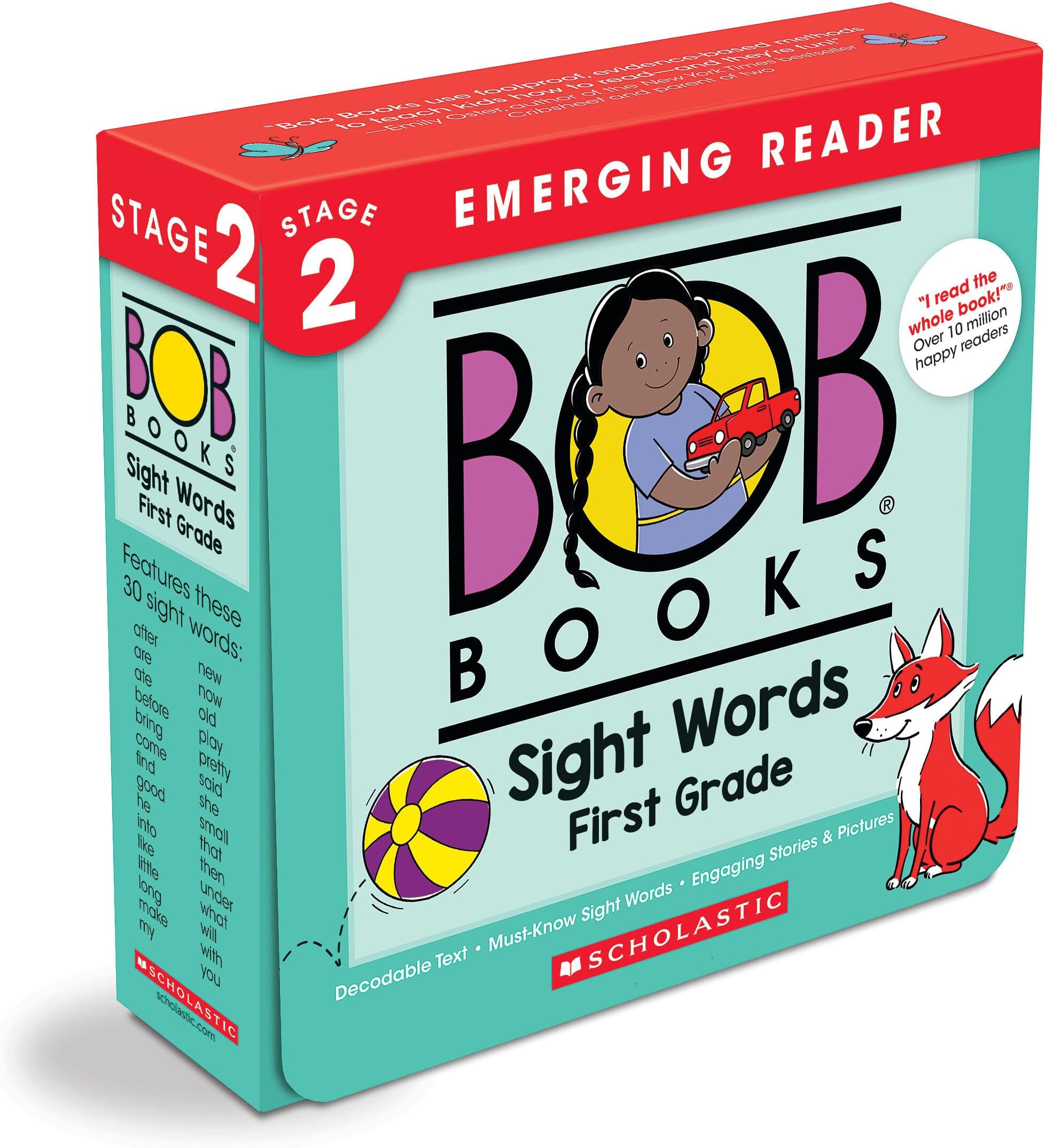 Bob Books - Sight Words First Grade Box Set Phonics, Ages 4 and Up, First Grade, Flashcards (Stage 2: Emerging Reader)