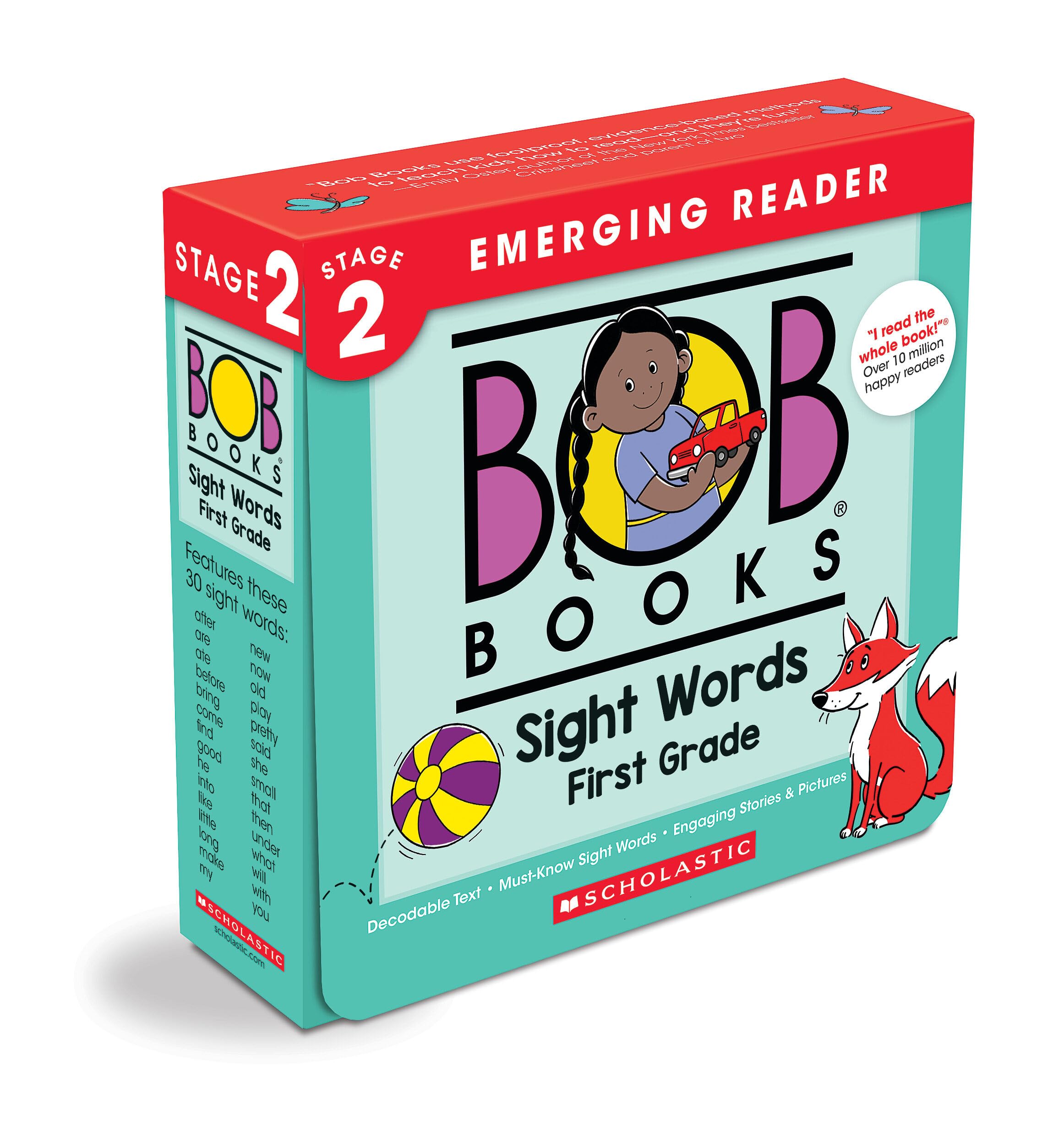 Bob Books - Sight Words First Grade Box Set Phonics, Ages 4 and Up, First Grade, Flashcards (Stage 2: Emerging Reader) Paperback – Box set, 2 January 2020