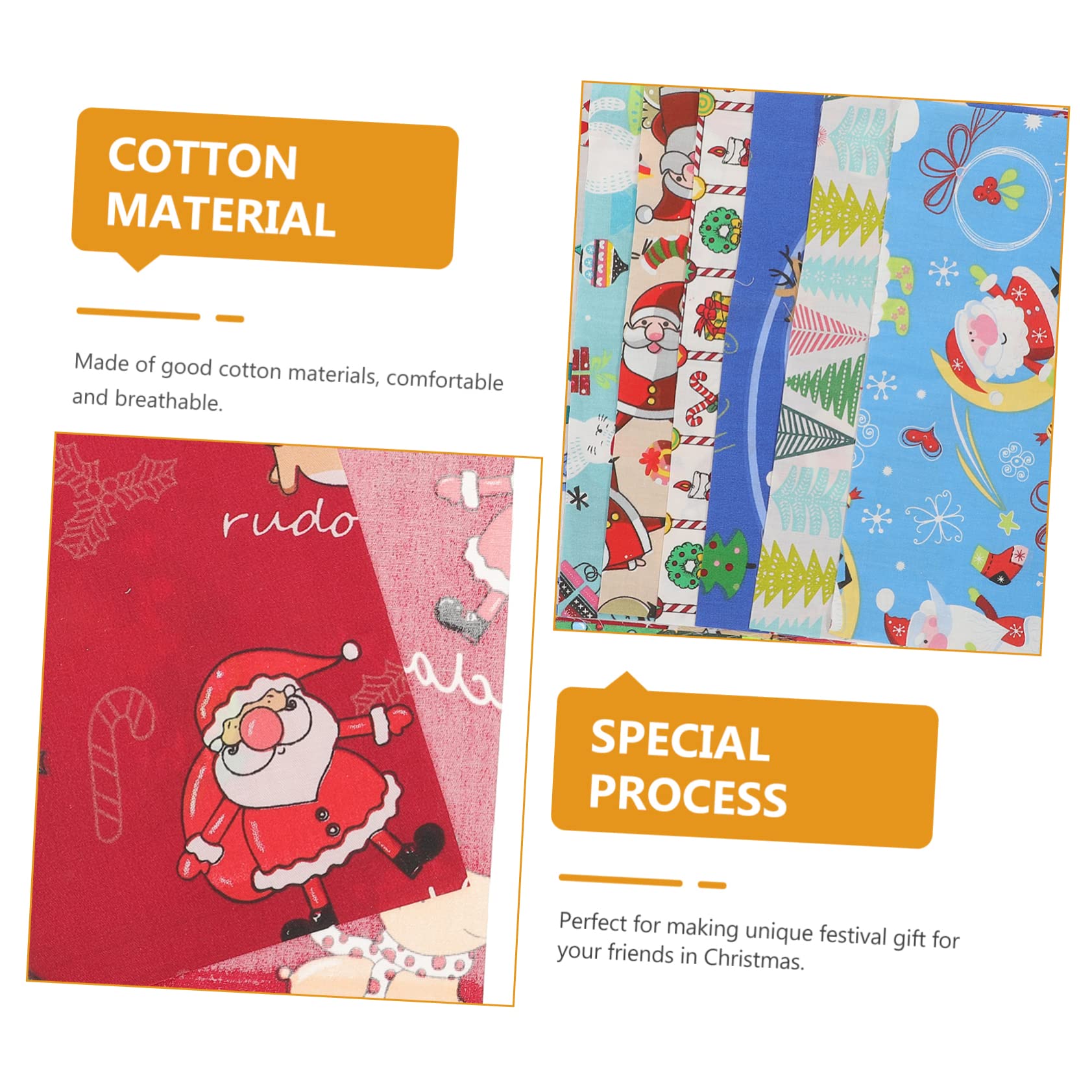 ABOOFAN 10fogli Tessuto Di Cotone Natalizio Patchwork Floreale Tessuto Di Cotone Per Fai Da Te Leggero e Resistente Per Cuscini Costumi e Borse