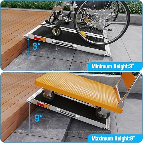 Miniatura 7 de VNN Rampa portátil para silla de ruedas de 3 pies, rampa plegable de aluminio antideslizante, rampas para sillas de ruedas para umbral de puerta
