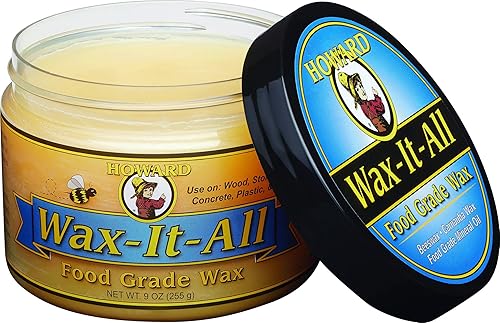Miniatura 3 de Howard Products WAX009 Cera de grado alimenticio, 9 onzas (paquete de 1), crema y aceite de tabla de cortar BBB012, 12 onzas
