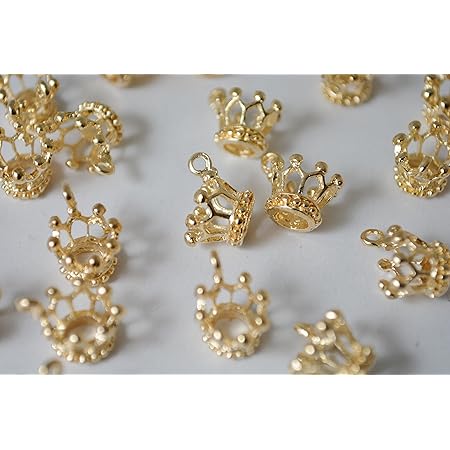 Amazon ストアーズクラブ 小さな王冠 立体 4個 ゴールド チャーム アクセサリーパーツ ハンドメイド 手芸材料 チャーム アクセサリートップ 通販