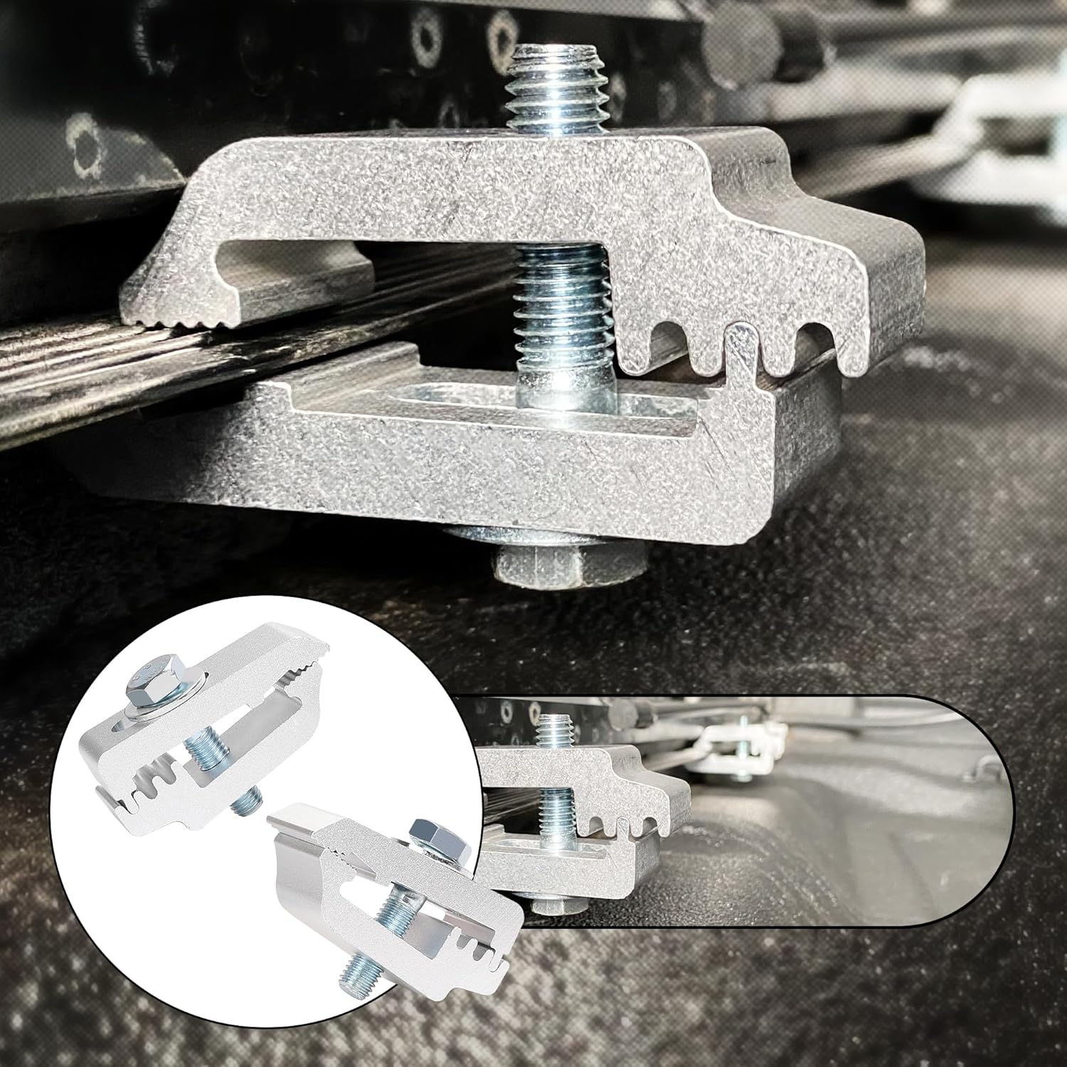 Hromee Mounting Clamps Low Pro for Truck Topper Cover, Cap, Camper and Aluminum Replacement Clamp Assembly for Edge Tonneau Covers 6 Pack