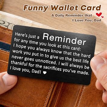 Wallet Card Gift for Dad Birthday Christmas, Stocking Stuffers for Men