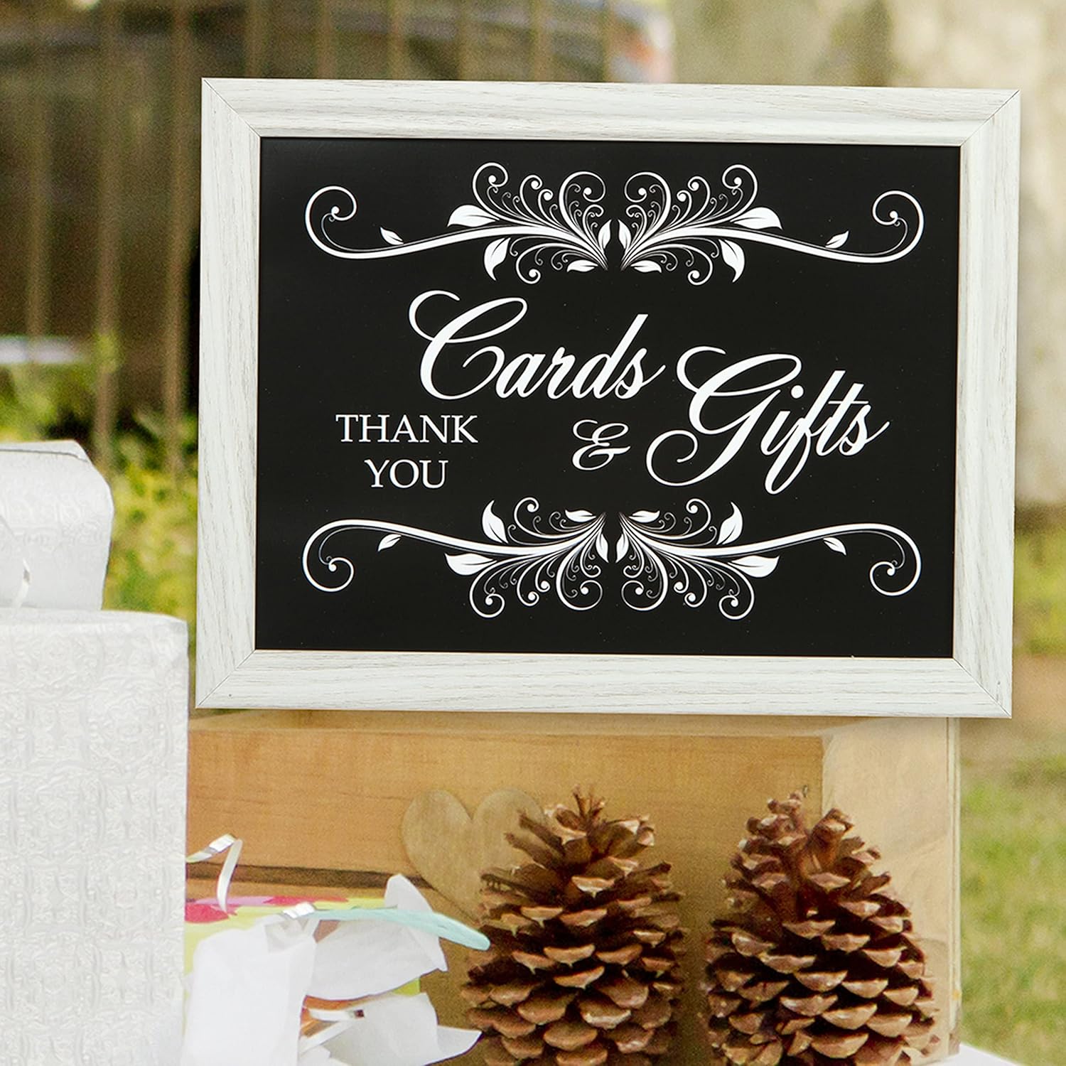 Hosley 11.50 Inch High White Wedding Unity Candle Set Includes 1 Pillar and 2 Taper Candles & Hosley Farmhouse Wedding Signage 11.5 Inch Long. 3 Pack of Directional Event Signs