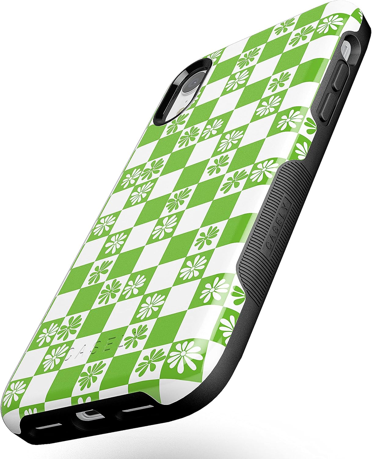 Casely iPhone XR Case | Check Mate | Daisy Checkerboard Floral | Bold Protective Design