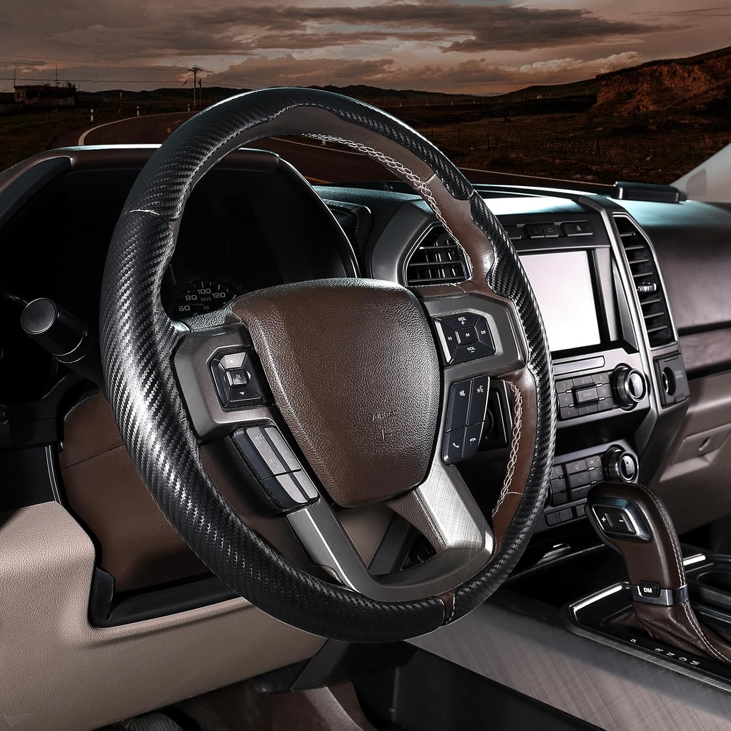 Steering Wheel Cover for Ford F150 2015-2020/ F250 2017-2022/ F350 2017-2022/ F450 2017-2022/ F550 2017-2022/ Ford Expedition 2018-2021 Steering Wheel Protector for Ford Steering Wheel Accessories - Image 3