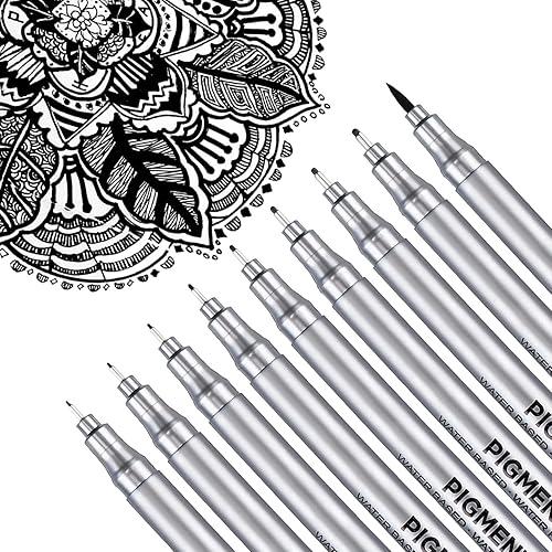 Dyvicl Micro-Pen Fineliner Pens, Black Pigment Liner Multiliner Archival Ink