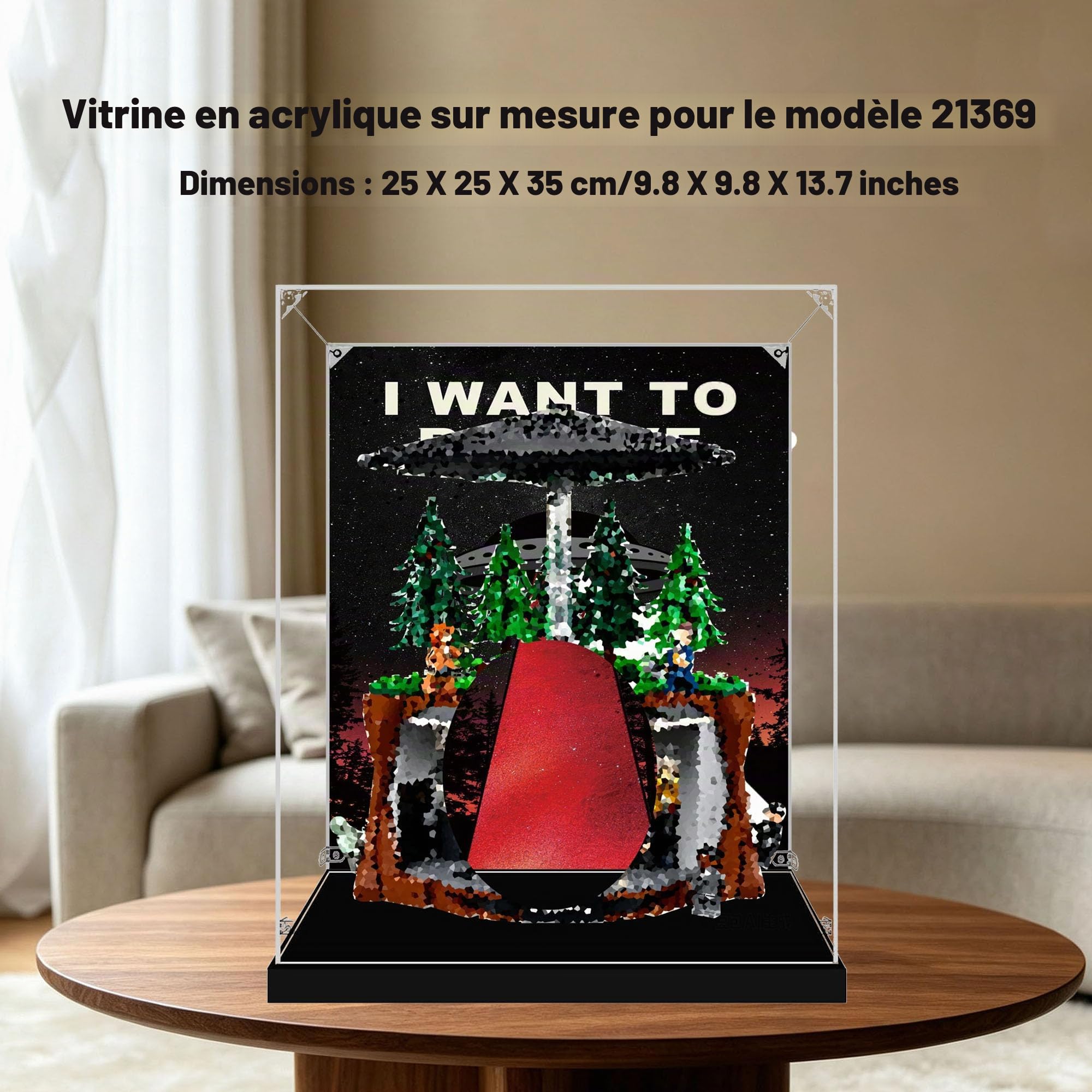 Vitrine acrylique pour Le-go 21369 The X-Files Model (spray arrière A)