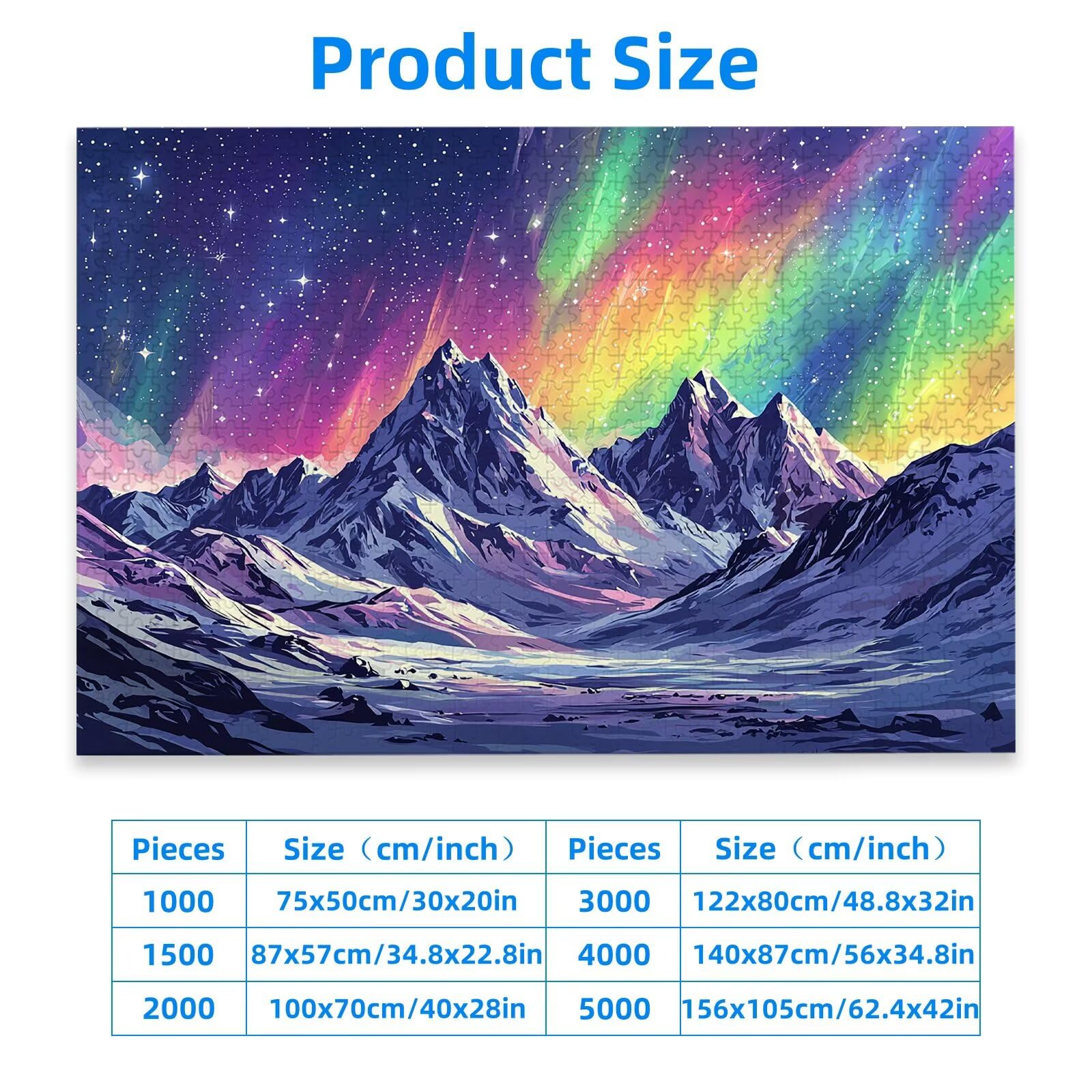 Puzzle 1500 Piezas, Puzzle Aurora con Caja para Adultos, DIY Paisaje Rompecabezas Madera para Adultos, 1500 Piezas Rompecabezas Desafiante, para Decoracion Hogar, Regalo Mujer, Regalo Hombres, -3336