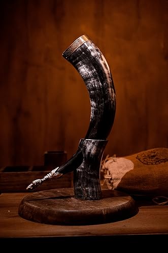 Miniatura 2 de NORSE EMPIRE Juego de 4 cuernos para beber (cuerno clásico de 12 onzas) único y 100% auténtico Cuerno de buey  Hecho a mano  Seguro para alimentos