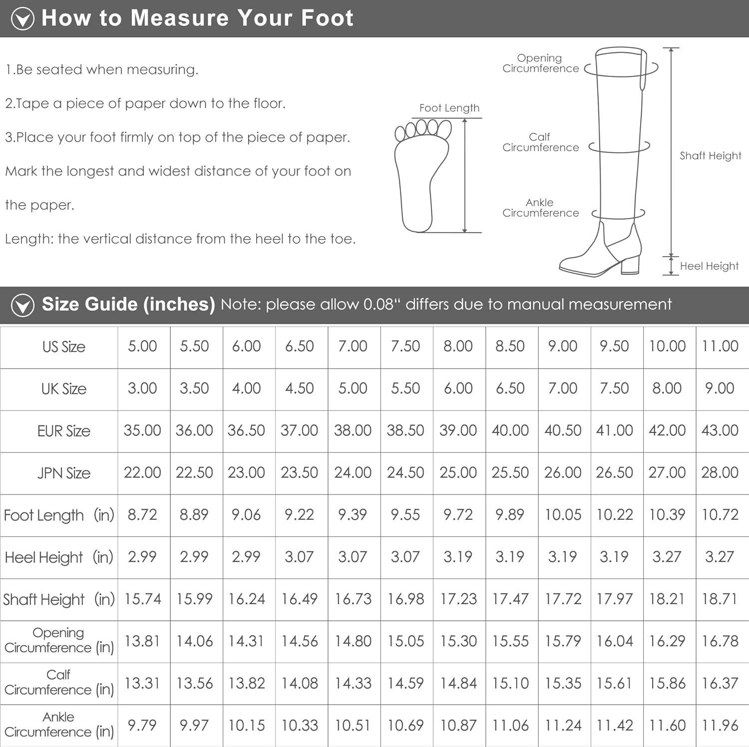 DREAM PAIRS Women's Chunky Heel Knee High and Up Boots 9