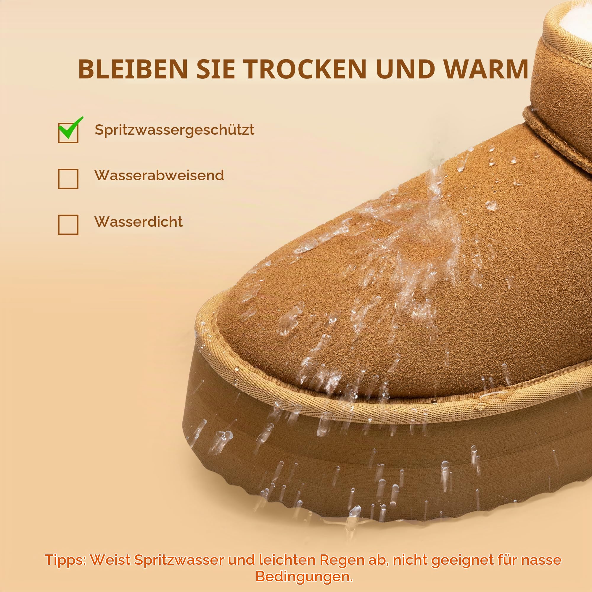DREAM PAIRS Klassische Schneestiefel für Damen